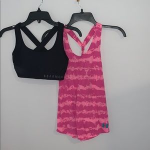 Under armor tank & sports bra combo